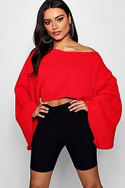 Boohoo Wide Sleeve Knitted Box Crop