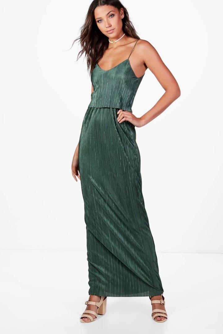 Boohoo Tall Sara Maxi Dress Khaki