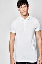 Boohoo Textured Button Down Polo T Shirt