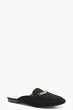 Boohoo Eliza Chain Trim Mule Loafers