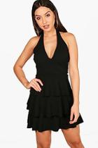 Boohoo Cordelia Tiered Skirt Skater Dress