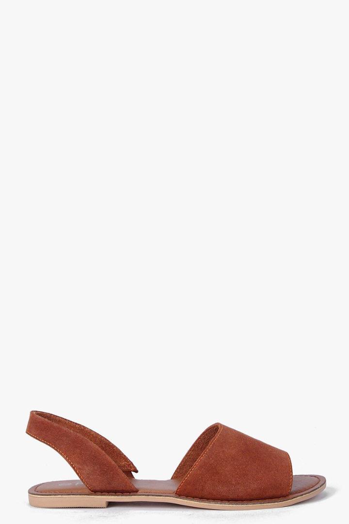 Boohoo Boutique Mia 2 Part Peeptoe Suede Sandal Orange