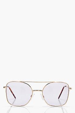 Boohoo Iris Lilac Lens Square Frame Sunglasses