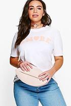 Boohoo Plus Abby Amore Slogan Tee