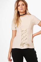 Boohoo Petite Lorna Corset Detail Tee