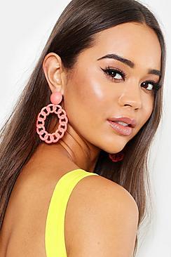 Boohoo Matte Chain Statement Earrings