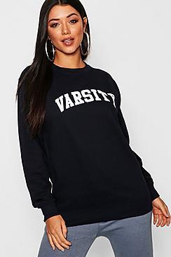 Boohoo Varsity Slogan Sweat