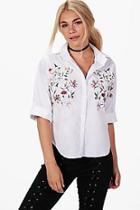 Boohoo Anna Embroidered Front Shirt