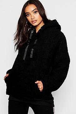 Boohoo Borg Knitted Pocket Oversized Boyfriend Jumper