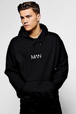 Boohoo Original Man Print Oversized Hoodie