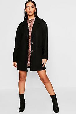 Boohoo Oversized Boyfriend Wool Look Coat