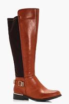Boohoo Betsy Buckle Trim Knee High Riding Boot