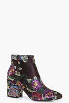 Boohoo Beatrice Multi Floral Ankle Boot Brown