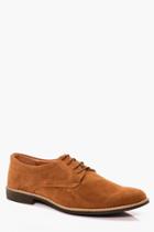 Boohoo Suede Lace Up Shoe Camel