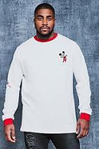 Boohoo Big And Tall Disney Varsity Mickey Print Long Sleeve T-shirt