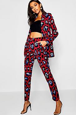 Boohoo Leopard Print Tapered Trouser