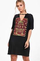 Boohoo Plus Annie Circus Choker T-shirt Dress