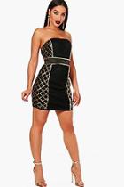 Boohoo Rosa Sequin Panel Bandeau Dress