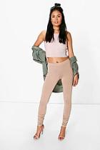 Boohoo Pia Rouched Ankle Viscose Leggings