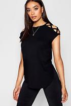 Boohoo Strappy Short Sleeve T-shirt