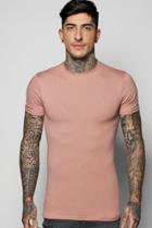 Boohoo Muscle Fit T Shirt Pink