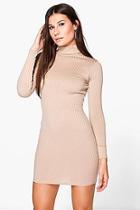 Boohoo Ingrid Long Sleeved Ribbed Bodycon Dress