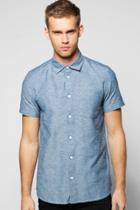 Boohoo Short Sleeve Pocket Shirt Blue
