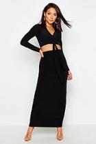 Boohoo Tie Front Top & Midaxi Skirt Co-ord