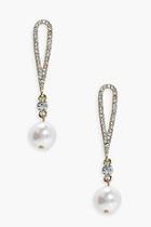 Boohoo Eva Diamante & Pearl Bridal Earrings