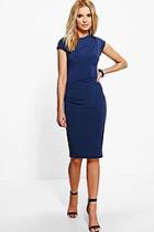 Boohoo Amber Ruched Side Midi Dress