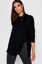 Boohoo Oversized Split Side Knitted Top