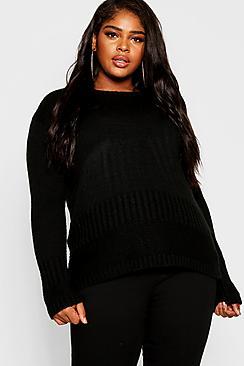 Boohoo Plus Rib Edge Chunky Jumper