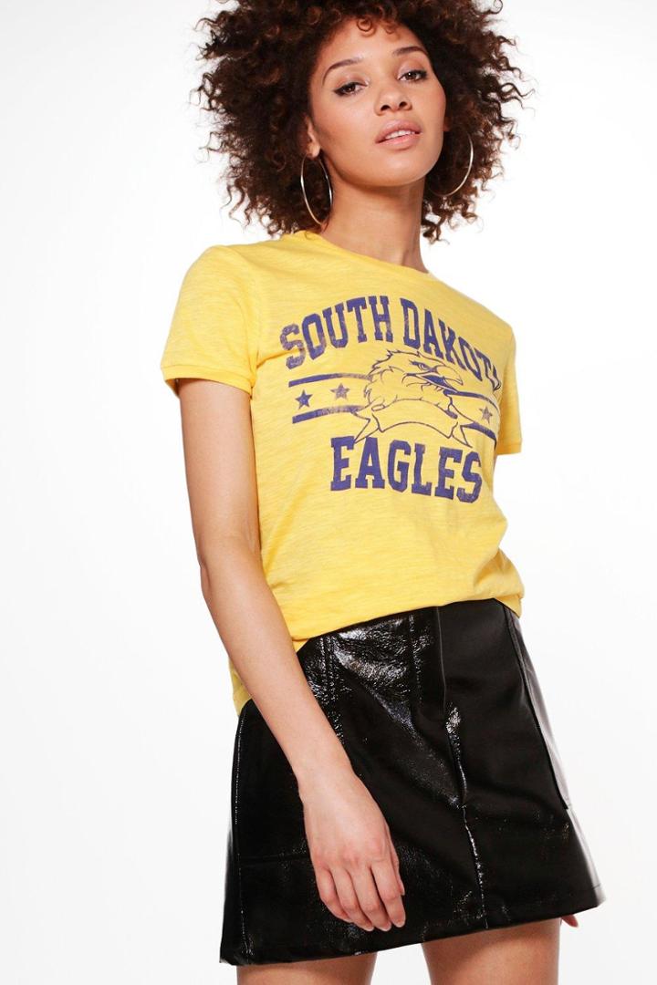 Boohoo Hannah Slogan T-shirt Yellow