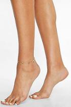 Boohoo Cube Pendant Double Chain Anklet