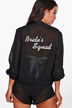 Boohoo Diana Bride's Squad Beach Bomber Co-ord Set