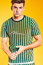 Boohoo Loose Fit Man Signature Velour Stripe T-shirt Co-ord