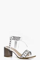 Boohoo Evelyn Contrast Whip Stitch Block Heels
