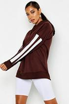 Boohoo Sports Stripe Oversize Hoodie
