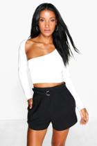 Boohoo Sophie Long Sleeve Wrap Top Cream