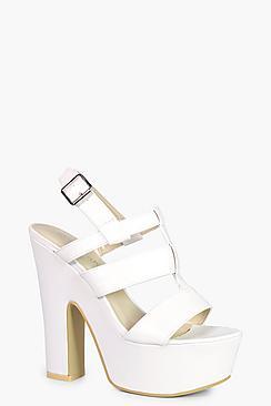 Boohoo Gracie Platform Cage Heels