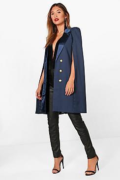 Boohoo Rosie Double Breasted Tailored Cape