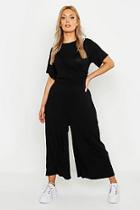 Boohoo Plus Twist Detail Cap Sleeve Culotte Jumpsuit