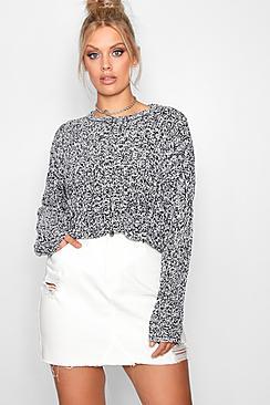 Boohoo Plus Lois Chenille Ribbed Boyfriend Jumper