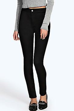 Boohoo Lara Super Skinny High Waist Denim Tube Jeans