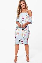 Boohoo Plus Kaitlin Double Layer Floral Dress