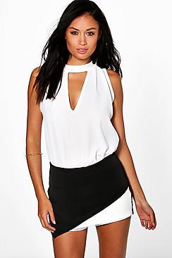 Boohoo Annie Asymmetric Colour Block Skort