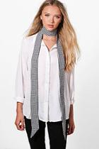 Boohoo Phoebe Gingham Skinny Scarf