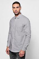 Boohoo Long Sleeve Geo Print Shirt