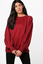 Boohoo Evie Balloon Sleeve Sweatshirt