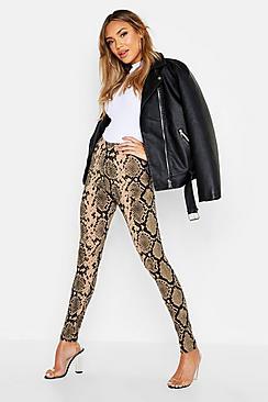 Boohoo Ribbed Snake Leggings